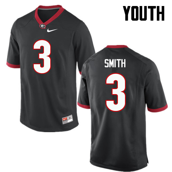 Youth Georgia Bulldogs #3 Roquan Smith College Football Jerseys-Black - Click Image to Close